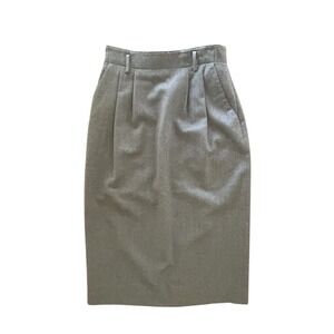 Liz Claiborne Collection 100% Pure Wool Vintage Gray Pencil Skirt Women's Size 8